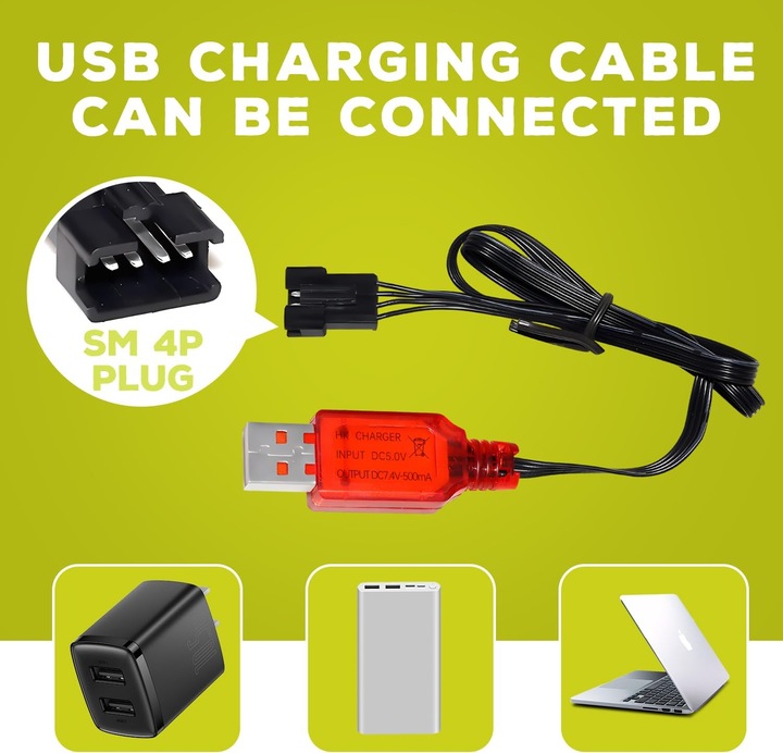 2 sztuki akumulatorów 7.4 V 500 mAh do EC16 DE85 do łodzi RC + ładowarka