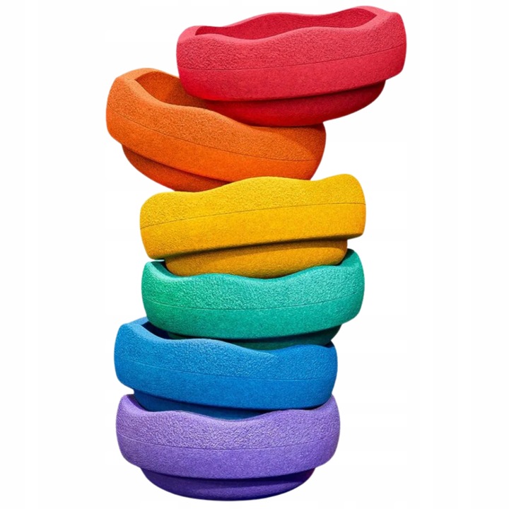 Zestaw 6 Krążków Kamieni Sensorycznych do Zabaw Ruchowych Nauka Równowagi