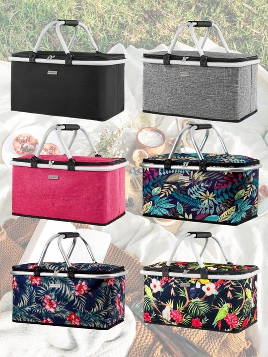 Kosz piknikowy termiczny koszyk składany biwakowy zakupy prezent ZAGATTO