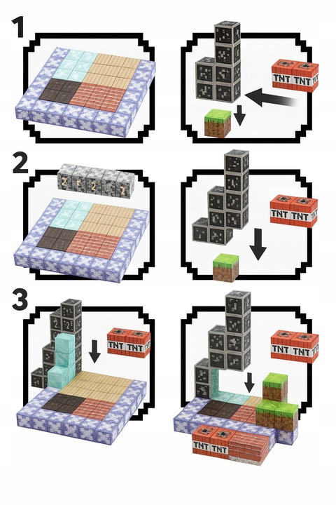 KLOCKI MAGNETYCZNE PIKSELE BLOCZKI SZEŚCIANY MOCNE 184 KLOCKI 2 FIGURKI