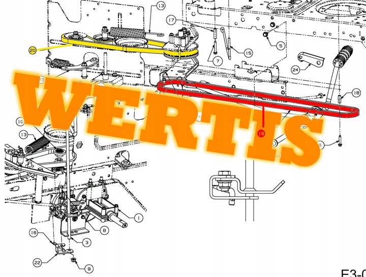 KOMPLET PASKÓW JAZDY TRAKTOREK MTD MASTERCUT OLEO-MAC 754-04268 + 754-04211