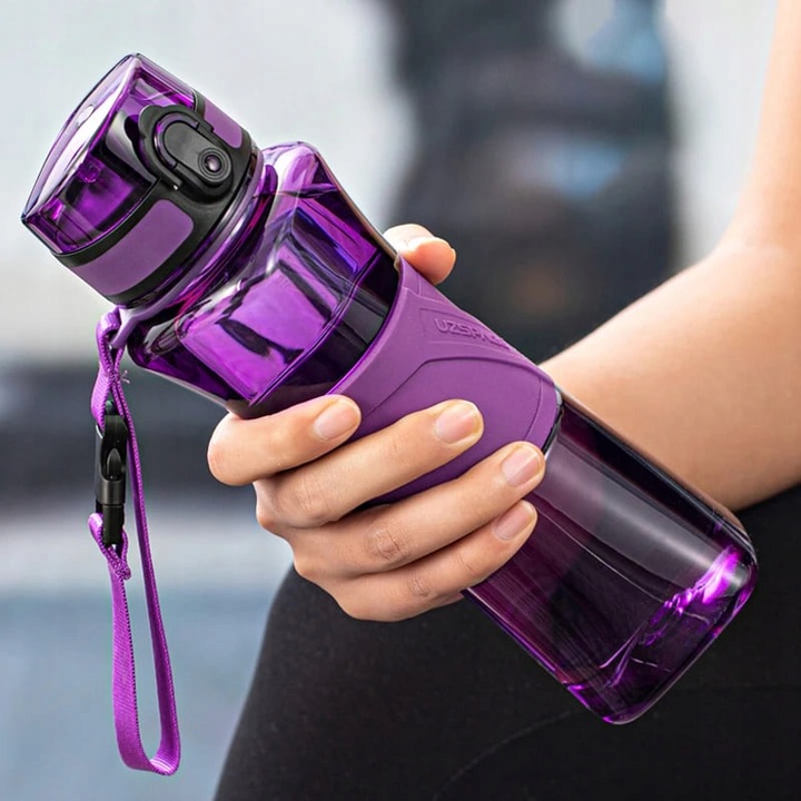 BUTELKA NA WODĘ SPORTOWA 550ML SHAKER DO BIAŁKA DO ODŻYWEK TRITAN FIOLETOWY