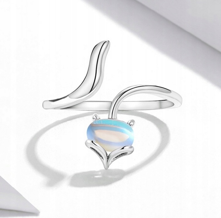 Pierścionek srebro LISEK regulowany s925 +pudełko