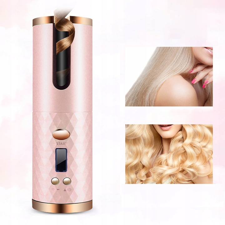 CERAMICZNA Lokówka automatyczna do włosów OBROTOWA fale loki 3000 mAh timer