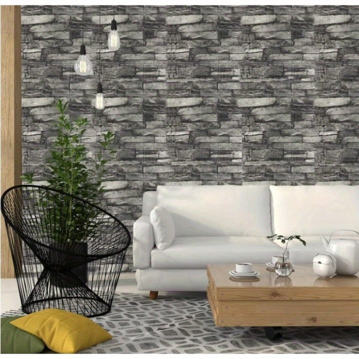 SAMOPRZYLEPNE PANELE ŚCIENNE tapeta wodoodporne PANEL ŚCIENNY 3D ciemny x10