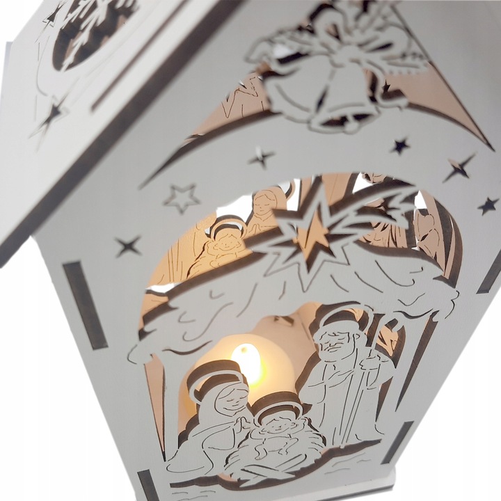 LAMPION na RORATY drewniany JAKOŚĆ BIAŁY