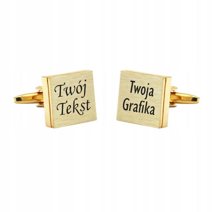 Spinki do mankietów koszuli z własną grafiką tekstem z grawerem na prezent