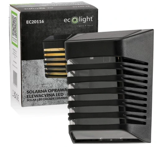 OPRAWA ELEWACYJNA SOLARNA LED SOE-2 CZARNA 4000K EC20116 ECO LIGHT