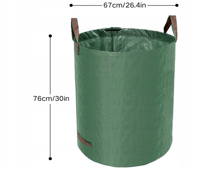 3x Worek na liście trawę Kosz Ogrodowy torba Pojemnik na Odpady 272l MOCNY