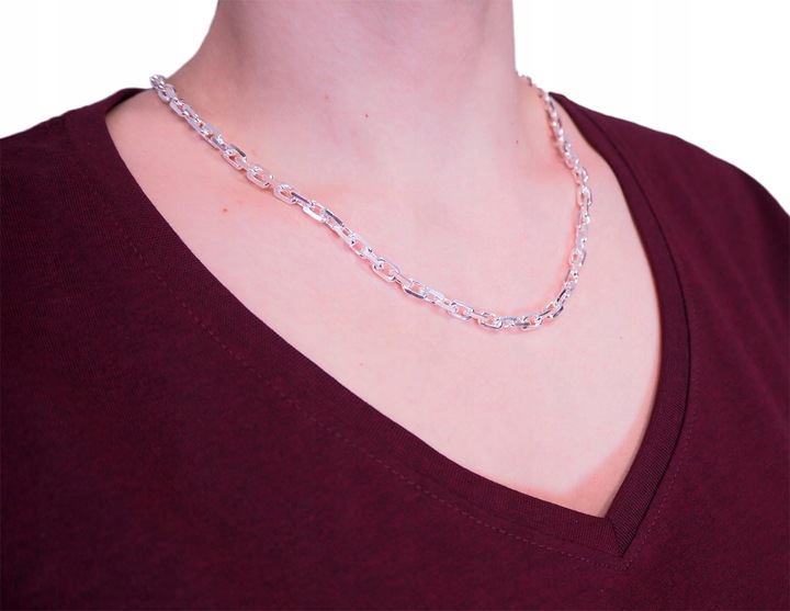 Ładny Srebrny Łańcuszek Męski 60 cm Gruby 5,5 mm