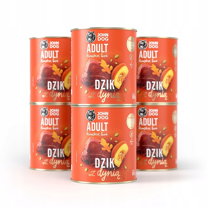 John Dog karma mokra pumpkin dzik z dynią 6x800 g