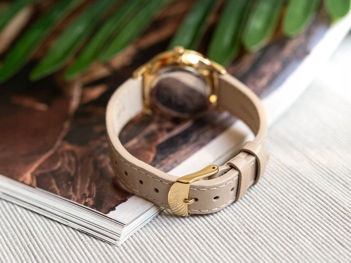 DAMSKI ZEGAREK TIMEX TW2W15800 EASY READER BEŻOWY NA PASKU ELEGANCKI