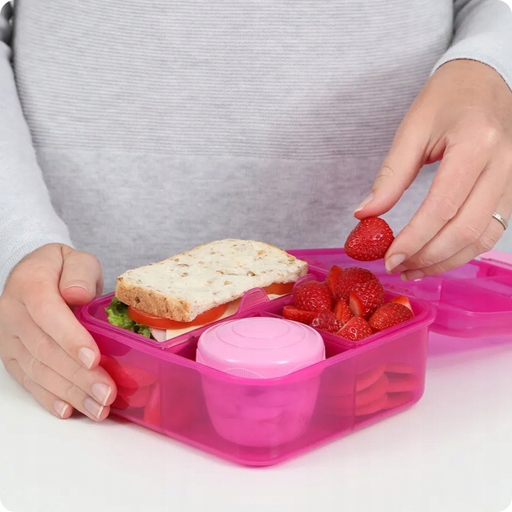 LUNCH BOX ŚNIADANIÓWKA SISTEMA POJEMNIK BOX BENTO 1250ml Z PRZEGRÓDKAMI SOS