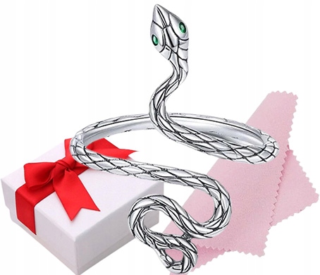 Srebrny pierścionek WĄŻ żmija cyrkonie regulowany s925 +pudełko