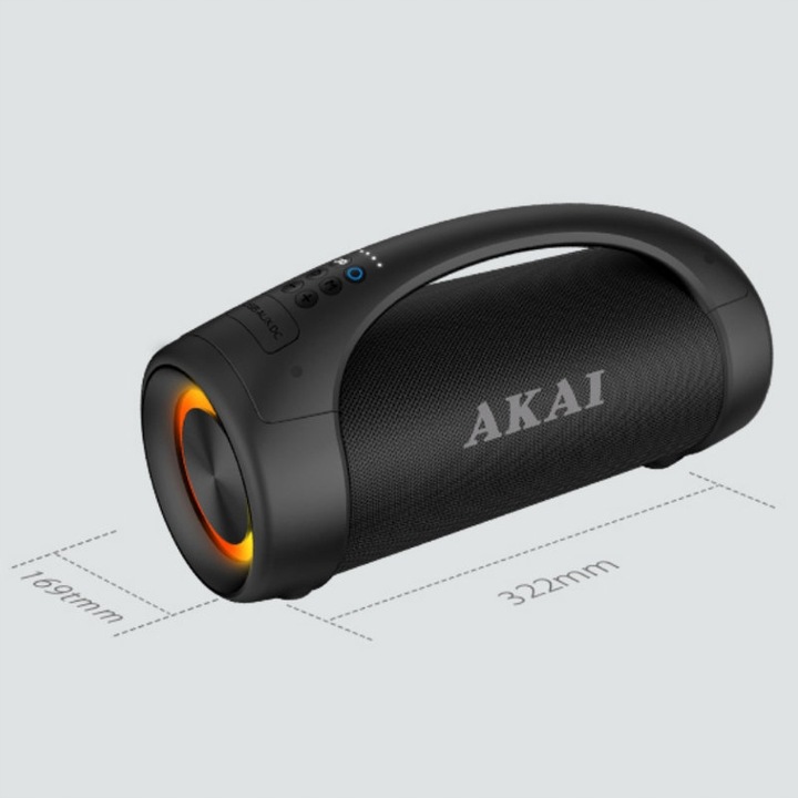 WODOSZCZELNY GŁOŚNIK BLUETOOTH LED AKAI ABTS-55