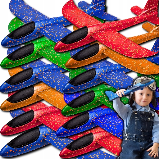 12X SAMOLOT STYROPIANOWY SZYBOWIEC RZUTKA SAMOLOTY ZE STYROPIANU DLA DZIECI