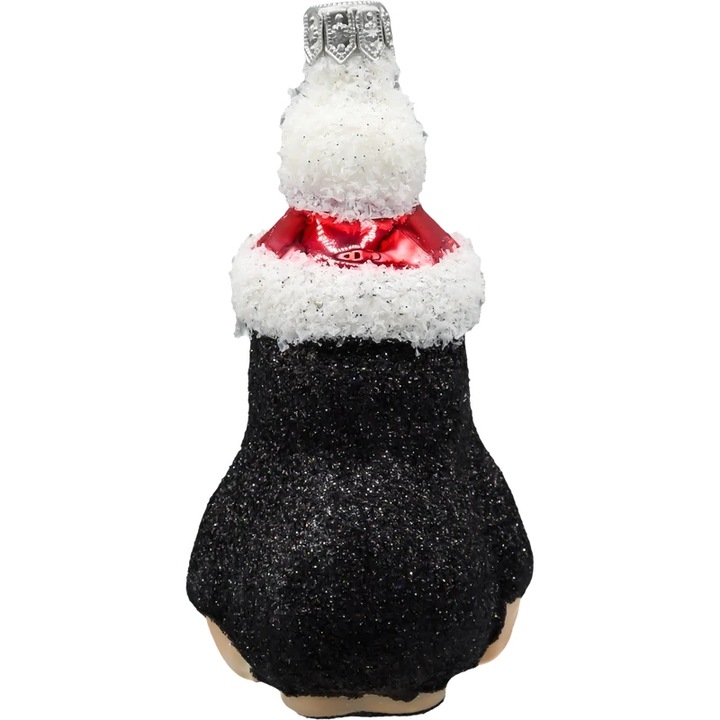 Bombka choinkowa ręcznie malowana - Krecik w czapce Mikołaja