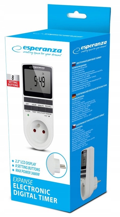 PROGRAMATOR CZASOWY WŁĄCZNIK WYŁĄCZNIK LCD CYFROWY TIMER HARMONOGRAM