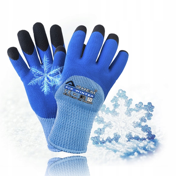 12 PAR Rękawice Robocze Ochronne BHP Ocieplane Zimowe Grube Arhem Winter 10