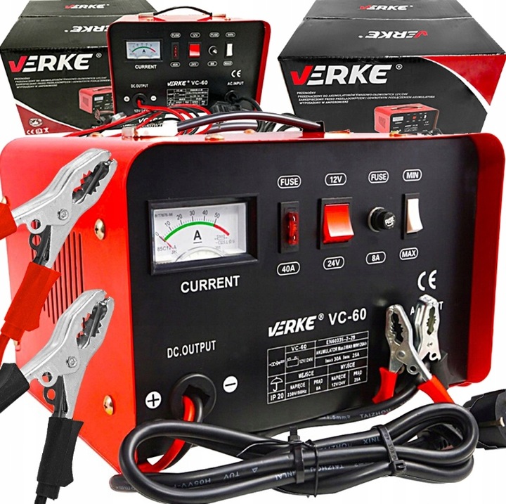 PROSTOWNIK SAMOCHODOWY DO AKUMULATORÓW 12V 24V 30A