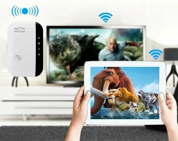 Wzmacniacz sygnału Wi-FI Mocny Repeater Access Point Router 300 Mb/s 2.4GHz