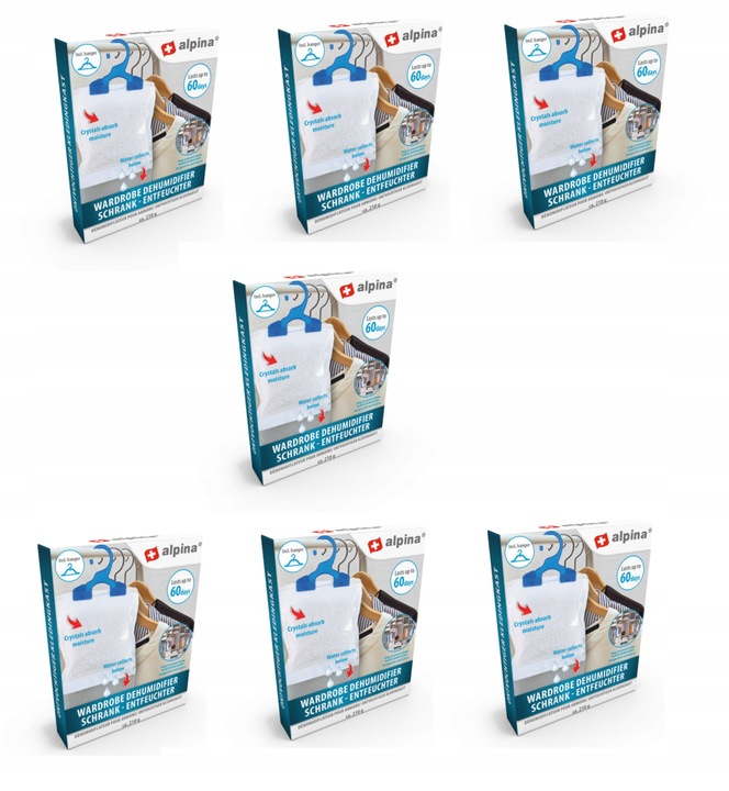 Pochłaniacz wilgoci+ wieszak do szafy,zestaw 7 sztuk, osuszacz wiszący