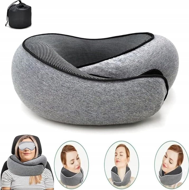 Poduszka Podróżna na na Kark Turystyczna do Samolotu Auta z ochroną 360°