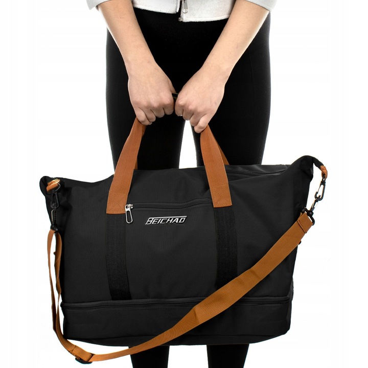 Torba Podróżna DUŻA Sportowa Bagaż Podręczny Turystyczna Wodoodporna Czarna