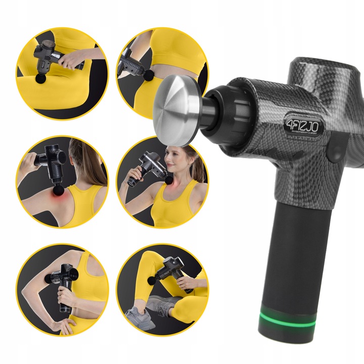 PISTOLET DO MASAŻU MASSAGE GUN+GŁOWICA PODGRZEWANA