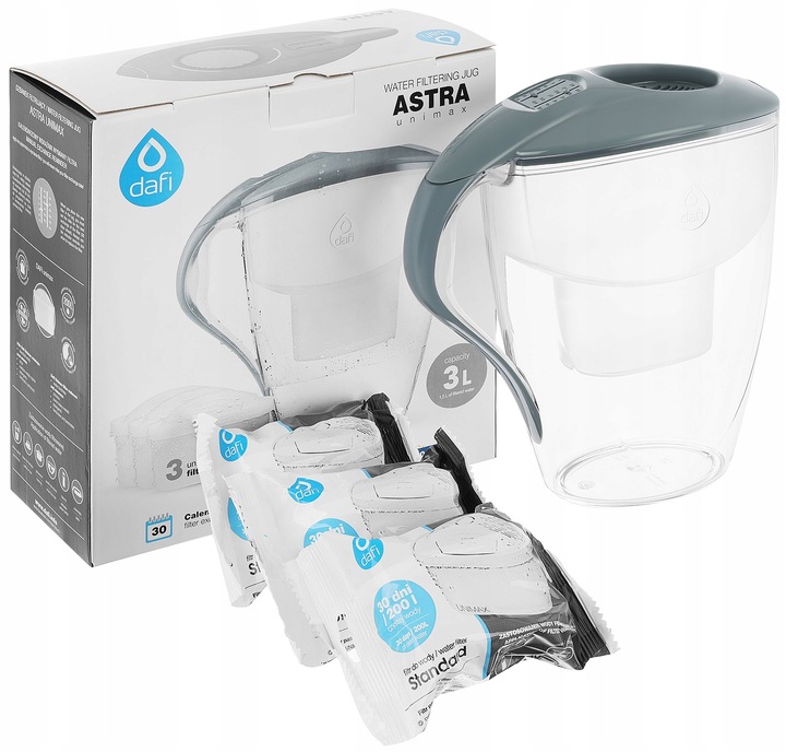 Dzbanek filtrujący wodę Dafi ASTRA 3L + 3x filtr Dafi Unimax