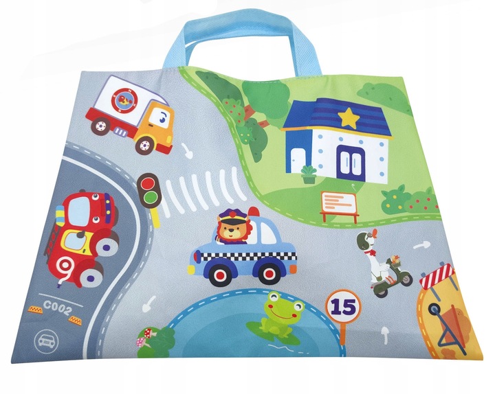 Pluszowe AUTKA miękkie z napędem 4 auta MATA PODKŁADKA ulice TORBA