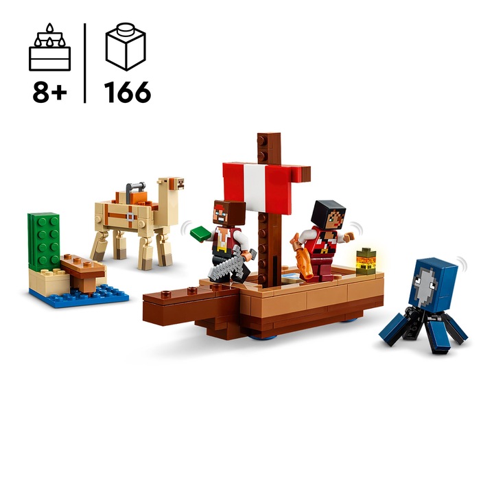 LEGO Minecraft 21259 Rejs Statkiem Pirackim Kałamarnica Wielbłąd 2x Pirat