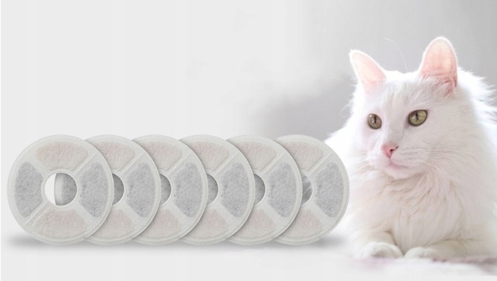 ZESTAW WYMIENNY FILTRÓW FILTR DO FONTANNY POIDŁA POIDEŁKA KOTA PSA 6 SZTUK