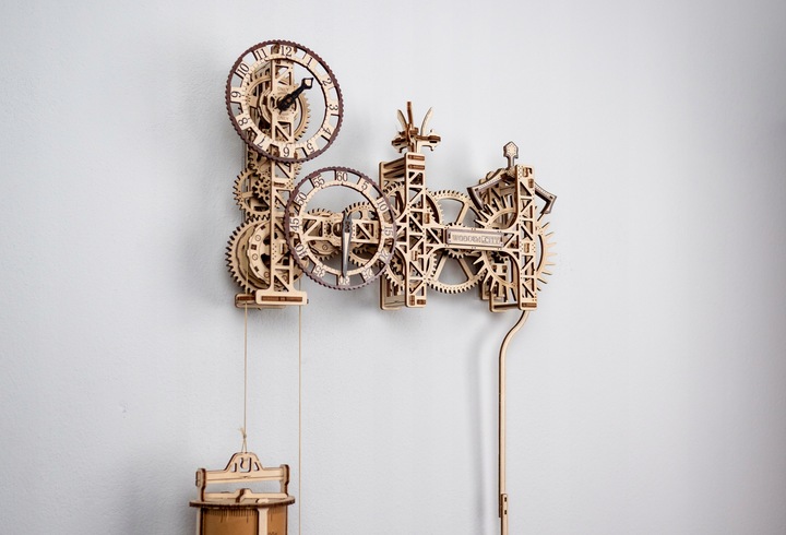 Drewniany Zegar Steampunk Wooden.City Puzzle 3D