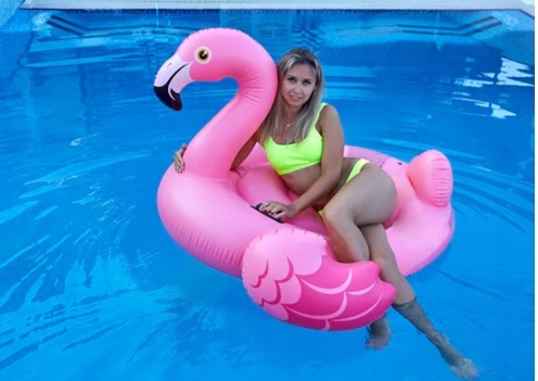 Materac Dmuchany do Pływania Flaming Lekki i Wytrzymały 142x137 INTEX XXL