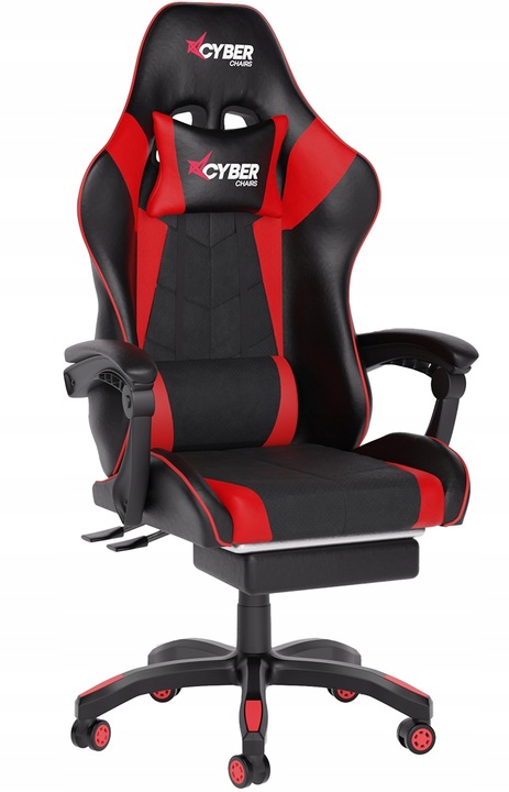 FOTEL GAMINGOWY CYBER CHAIRS X-POWER RED - BIUROWY