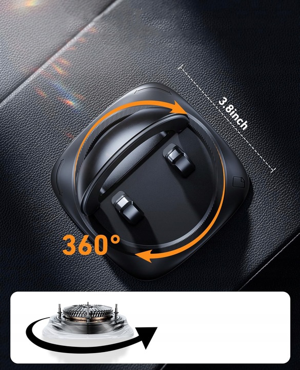 Uchwyt samochodowy obrotowy na deskę, kokpit stabilna podstawka na telefon