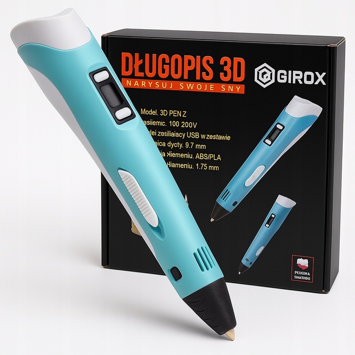 Długopis 3D Drukarka Zestaw + Wkłady 100m PLA Filament 4 KOLORY DO WYBORU