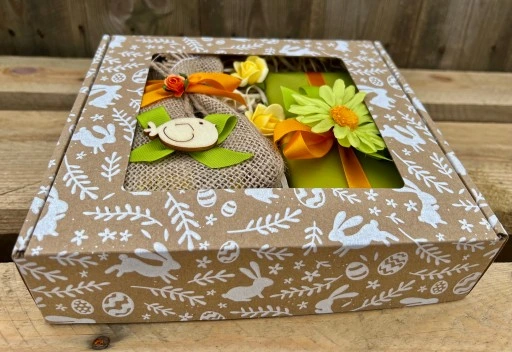 Fajny Prezent na Wielkanoc Zestaw Kosz BOX Prezentowy Czekolada Herbata