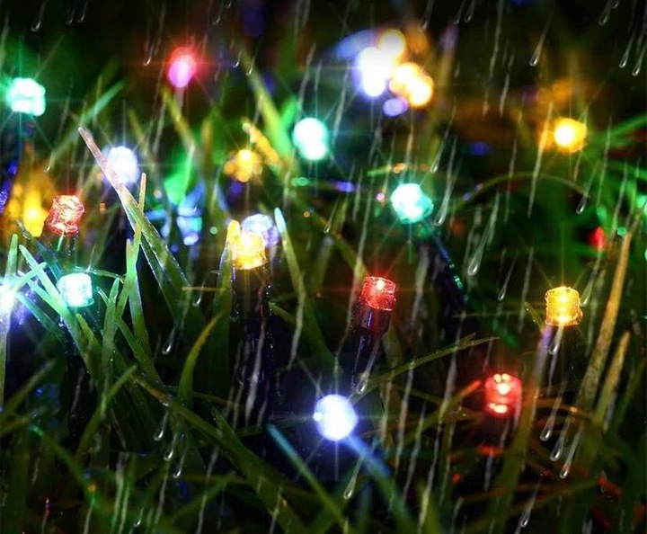 LAMPKI CHOINKOWE ŚWIĄTECZNE SOLARNE 200 LED ZEWNĘTRZNE MULTIKOLOR