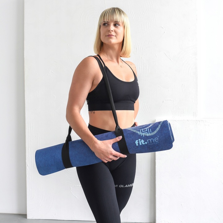 PIĘKNA MATA PREMIUM DO JOGI ĆWICZEŃ STABILNA ZAMSZOWA MIĘKKA 4 MM ZE WZOREM