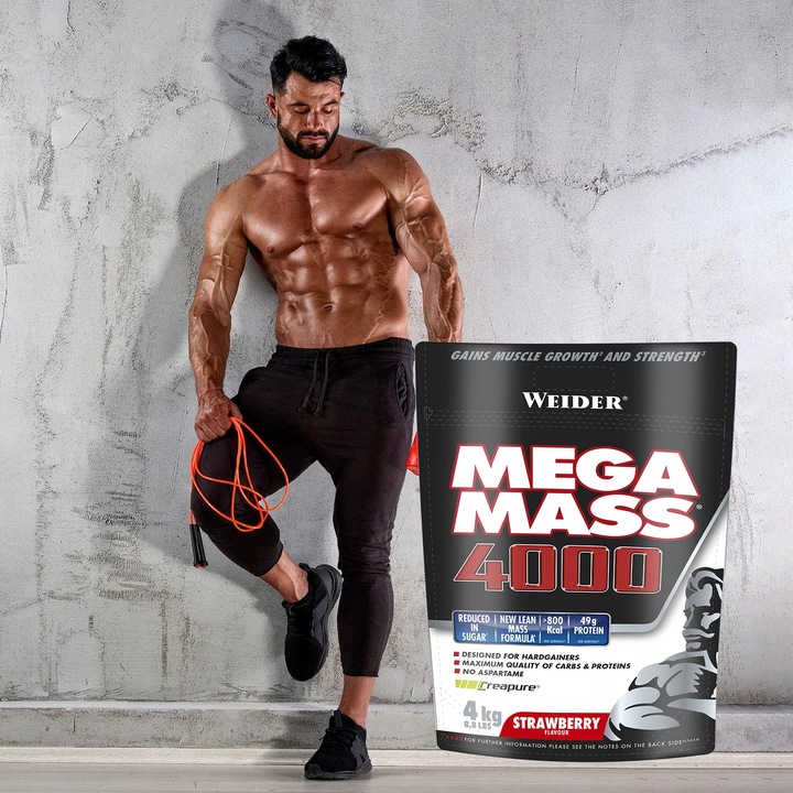 Weider Mega Mass 4000 4 kg - Truskawka | Mass Gainer