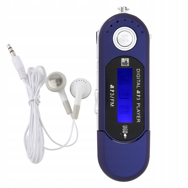 ODTWARZACZ MP3 USB PENDRIVE RADIO FM NIEBIESKI