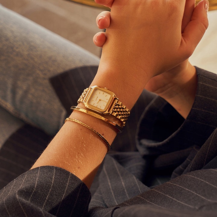 BURKER Zegarek Damski - Bransoleta ogniwowa - Macy Biały złoty