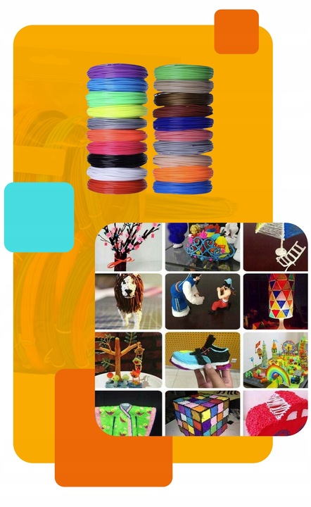 BEZPIECZNY FILAMENT PCL WKŁADY DO DŁUGOPISU 3D 100m 20x5m