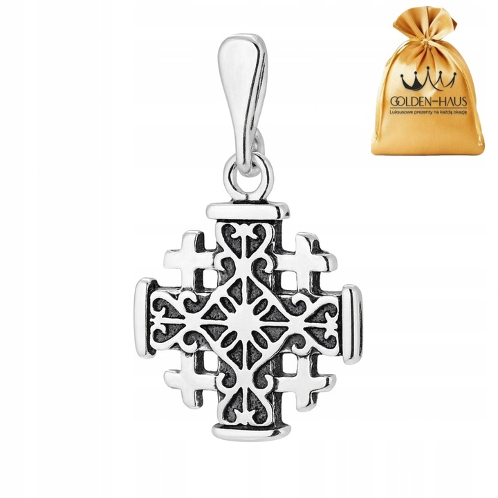 KRZYŻ SREBRNY 925 JEROZOLIMSKI SREBRO PRÓBA 925