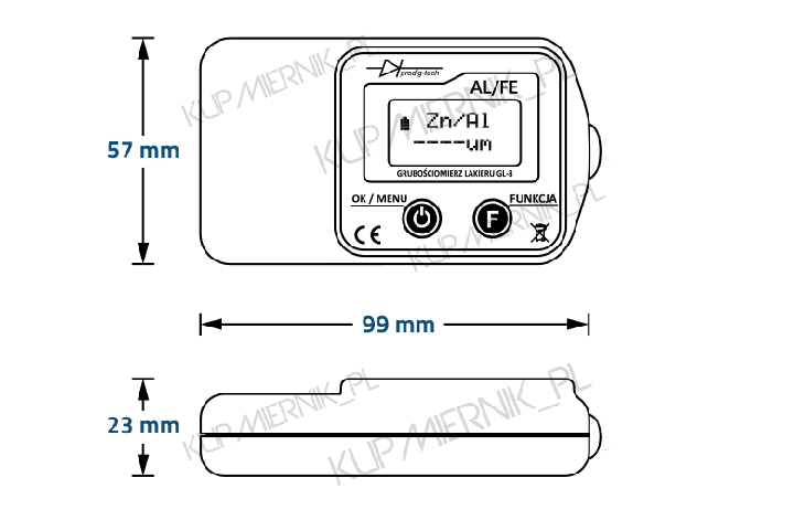 MIERNIK GRUBOŚCI LAKIERU TESTER CZUJNIK GL-8