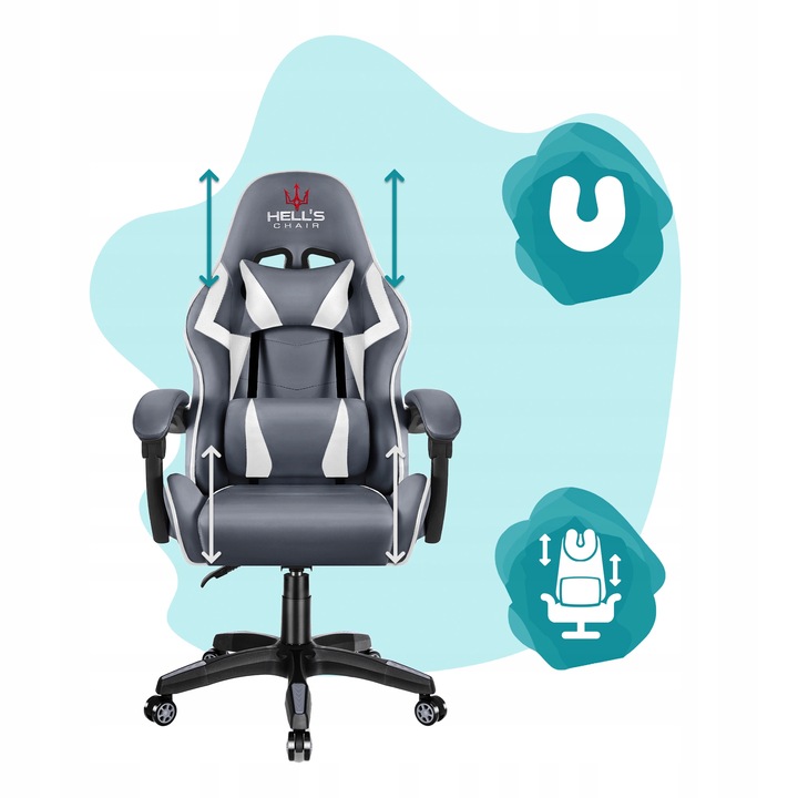 FOTEL GAMINGOWY DLA GRACZA BIUROWY HELL'S