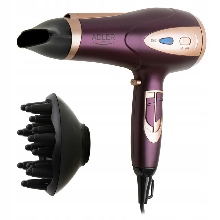 Suszarka do włosów 2400W Z JONIZACJĄ Zimny nawiew + Koncentrator i Dyfuzor