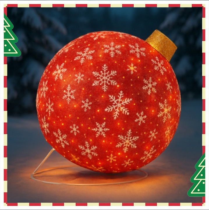 Bombka 3D Świecąca figurka 100LED 60 cm Ozdoba świąteczna ciepła biała